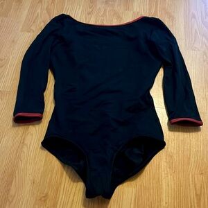 Black mariia leotard w/red trim